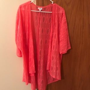 Lularoe Lindsay Lace Coral
